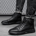 Hand-Made Mens Casual Black Leather Boots